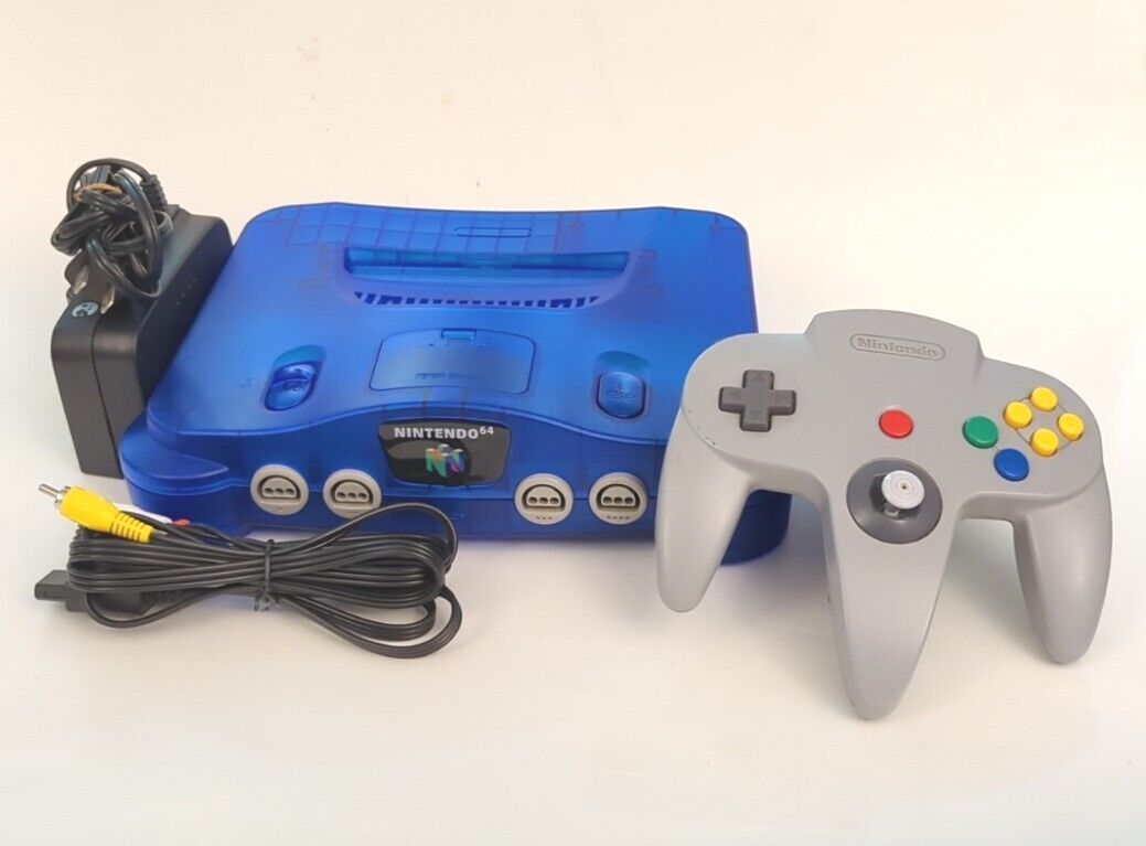 Nintendo 64 Blue JP N64 Console + Cables & Controller + Jump Pak - Region Free