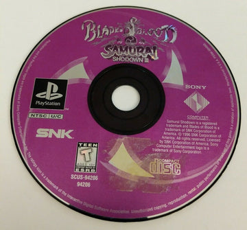 Samurai Showdown III 3 Blades of Blood (PlayStation 1, PS1) Disc Only* FREE SHIP