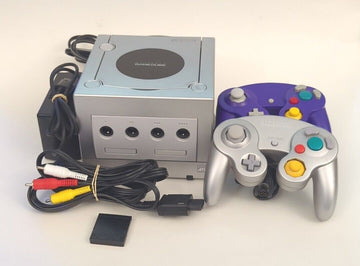 Nintendo GameCube Bundle - Silver w/ 2 Controllers, Cables, & Memory Card