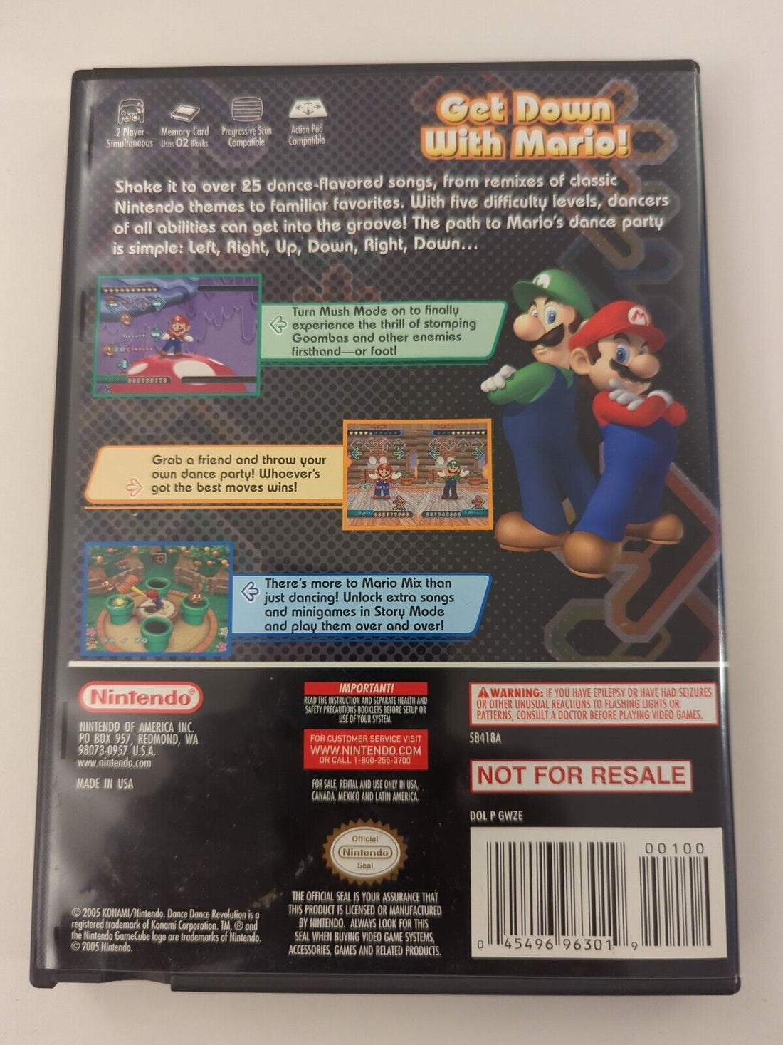 Dance Dance Revolution Mario Mix for Nintendo GameCube - No Manual Tested