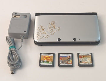 Nintendo 3DS XL Mario & Luigi Dream Team Silver Handheld With 3 DS Games Tested
